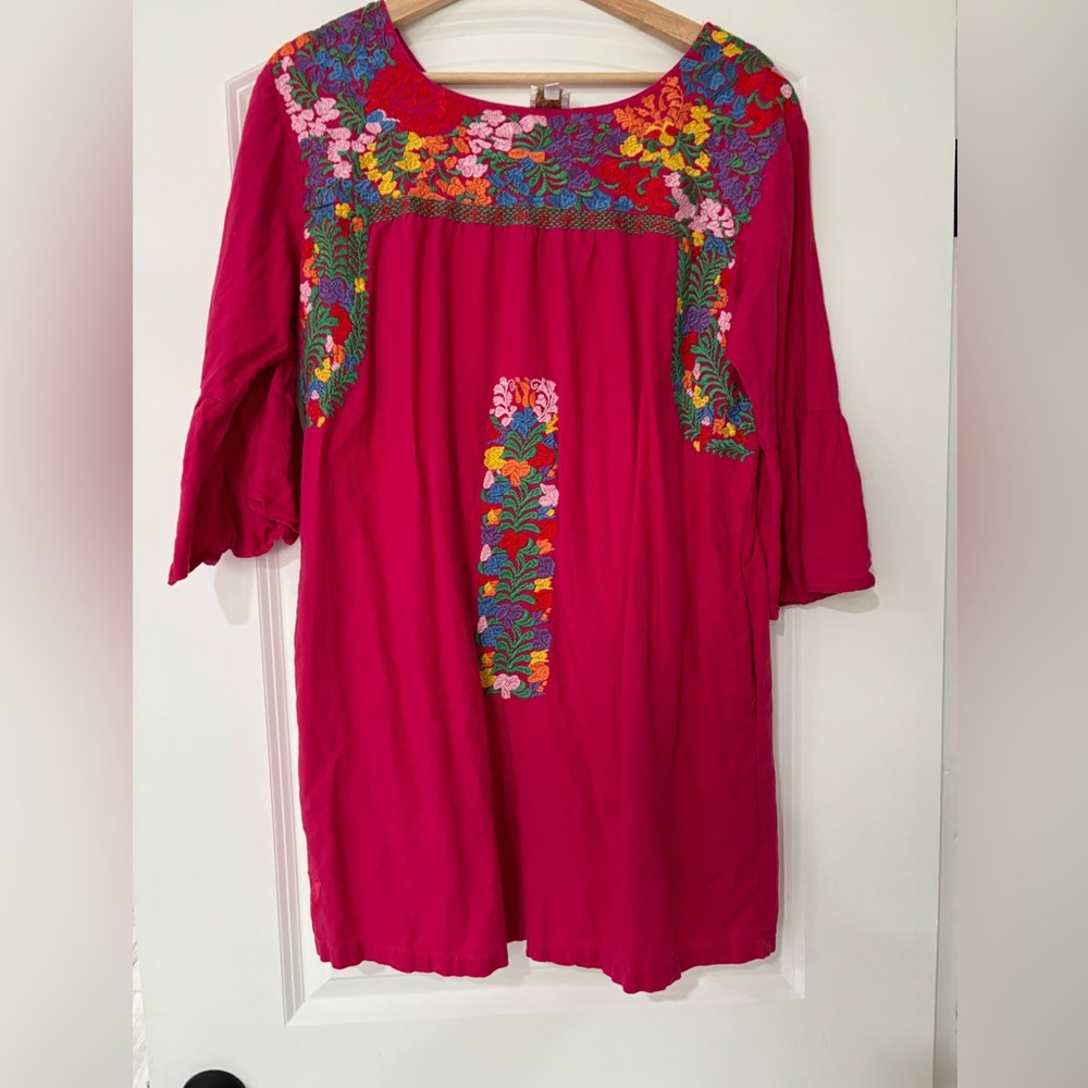 JMarie Vibrant Pink Embroidered Tunic.
